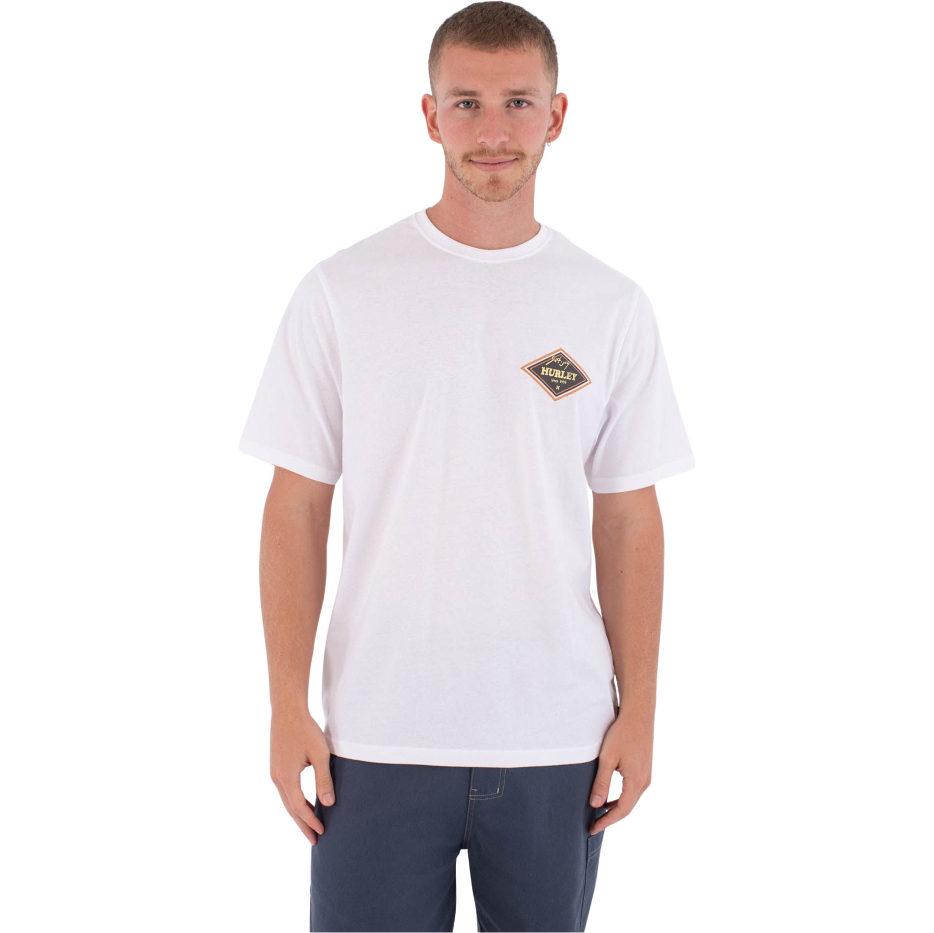 2026 Hurley Mens Printing Press Samp T-Shirt MTSEUED0017 - White